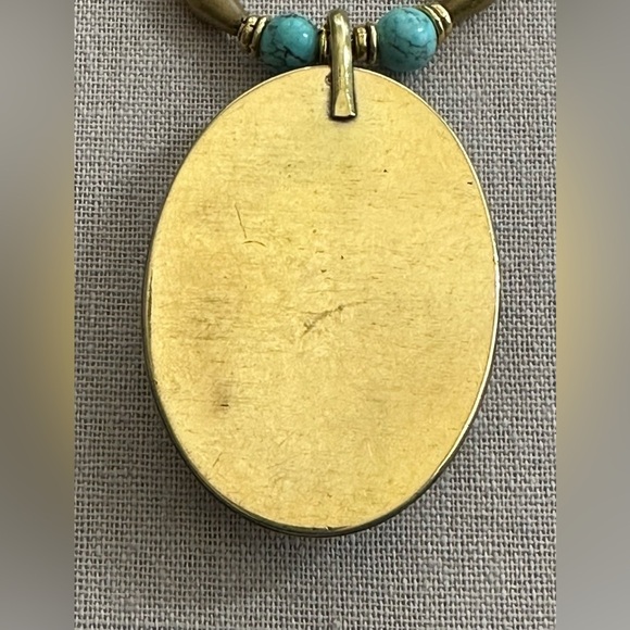 24 inch African inspired Colorful brass bead necklace NWOT - Picture 10 of 13